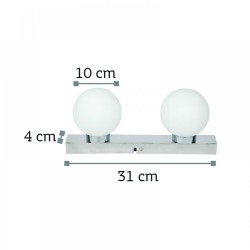 InLight Chrome metal and white opaline wall lamp (43420-2)