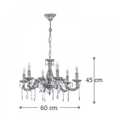 InLight Hanging lamp made of metal in beige patina and crystals (5304-5)