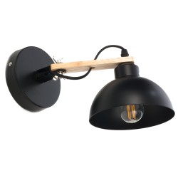 InLight Black metal and wood wall lamp (43384-BL)