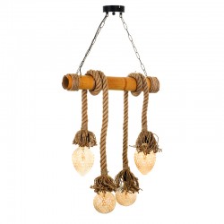 InLight Brown rope and bamboo pendant lamp (5307-4)