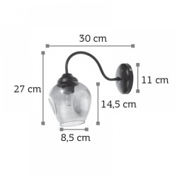 InLight Wall lamp made of black metal and tinted glass (43392-Black with Tint)